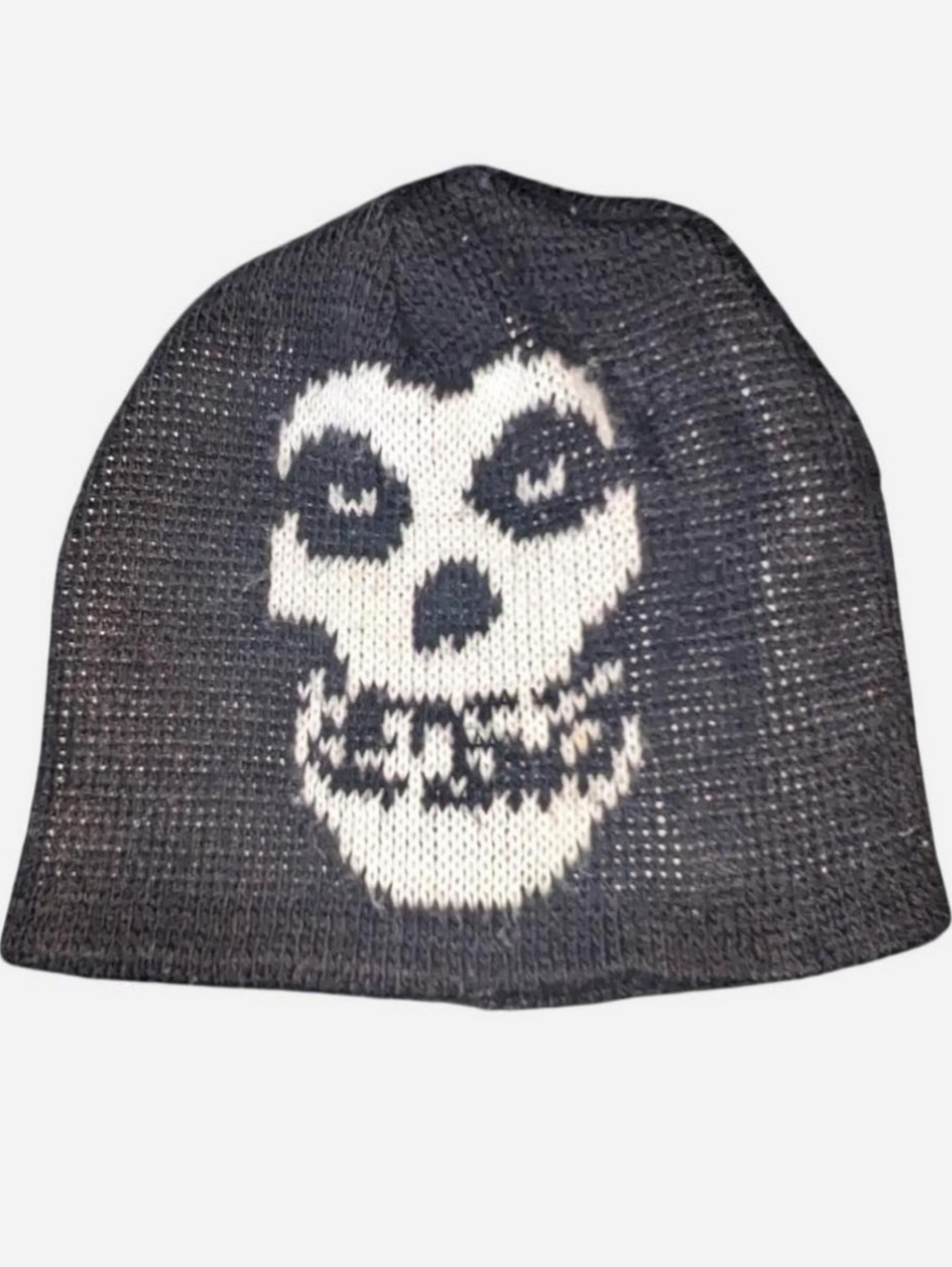 Skull Knit Beanie - Black & White